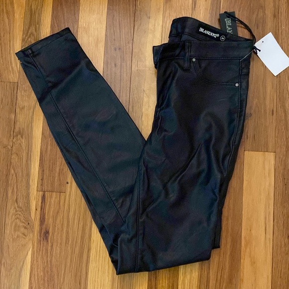 BlankNYC Women’s Black Leather Pants Size 26 - Picture 1 of 9